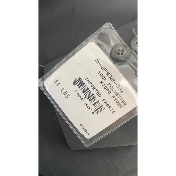 VTG NWT Bill Robin Son Black Polyester Micro Fiber 3 Button Jacket Blazer 44L - Picture 9 of 13